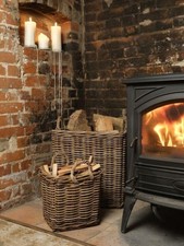 Square Kubu Wicker Rattan Log