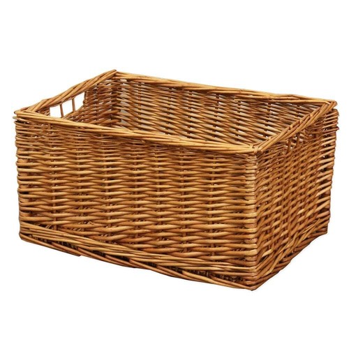 Brown wicker storage basket - wicker,