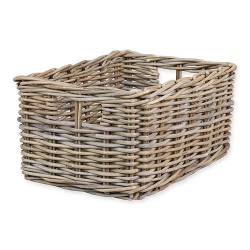 Rectangular grey buff rattan - &,