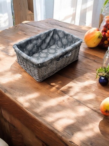 Shallow wicker storage - shallow, baskets