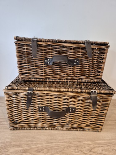 Large wicker hamper basket - large,