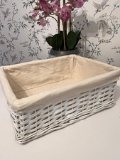 White Wicker Storage Basket